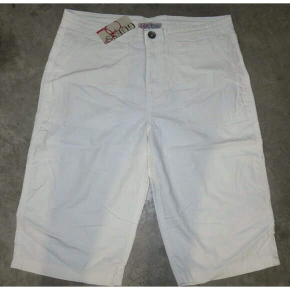 Guess white eco linen walking shorts 27 inches long size 38 - Picture 1 of 5